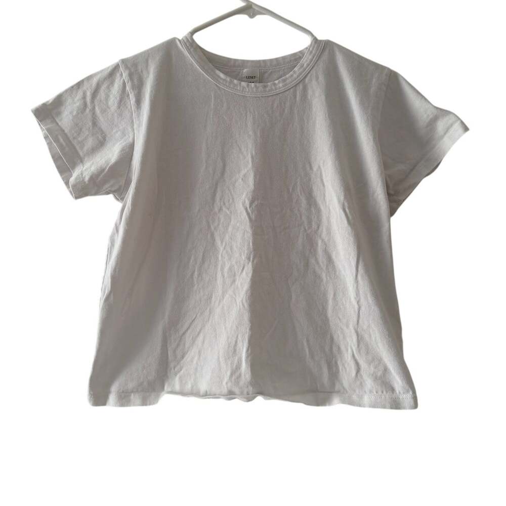 LESET Margo T-Shirt Dress Sz M White 100% Cotton Casual Effortless Quiet Luxury